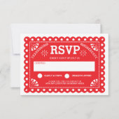 Papel Picado Wedding RSVP Red (Vorderseite)