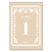 Papel Picado Wedding Tischnummern Modernisch mexik (Vorderseite)