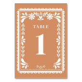 Papel Picado Wedding Tischnummern Modernisch mexik (Rückseite)