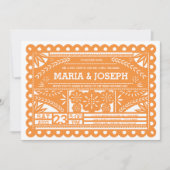 Papel Picado Wedite - Orange Einladung (Vorderseite)