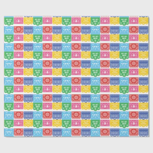 Papel Picado Weihnachtspapier Geschenkpapier (Flach)