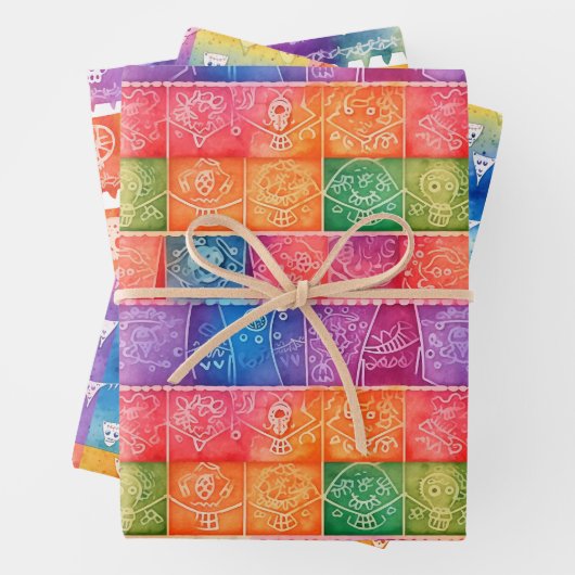 Papel Picado Wrapping Paper Geschenkpapier Set (Beispiel)
