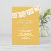 Papel Picado Yellow | Einladung zur Hochzeit (Stehend Vorderseite)