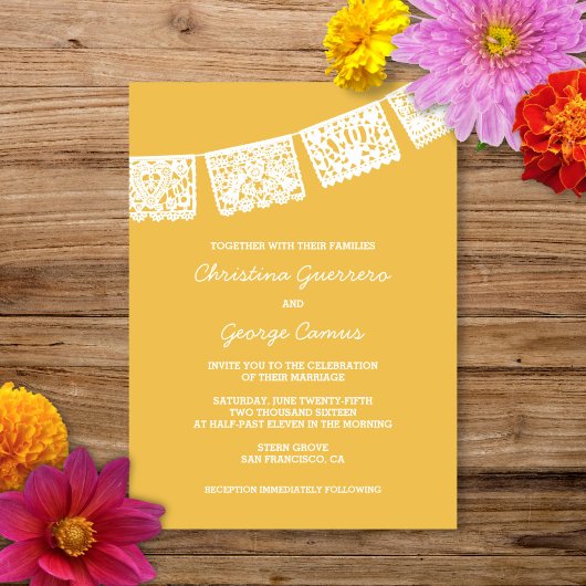 Papel Picado Yellow | Einladung zur Hochzeit