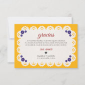 Papel Picado Yellow Nuestra Boda Spanish Wedding Dankeskarte (Vorderseite)