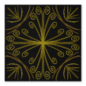 Papel Pintado Metallic flower tile abstract GOLD Tapete (Vorderseite)
