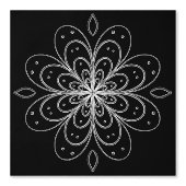 Papel Pintado Metallic flower tile abstract silver Tapete (Vorderseite)