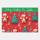 Papel regalo personalizado navideño geschenkpapier set (Vorderseite 3)