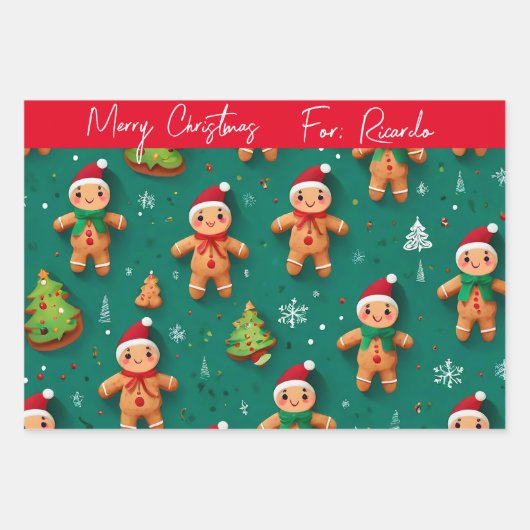 Papel regalo personalizado navideño geschenkpapier set (Vorderseite)
