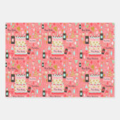 Papeles de regalo patrón cumpleaños vintage geschenkpapier set (Vorderseite 2)