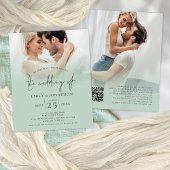 PAPER 2 Foto Overlay Script QR Sage Wedding Flyer