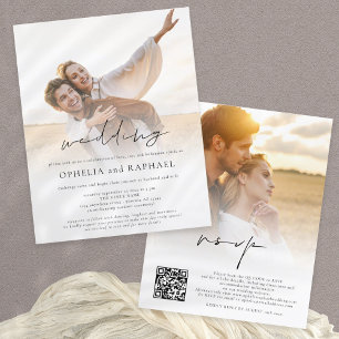 PAPER 2 Fotos Overlay Boho Einladung zur Hochzeit Flyer