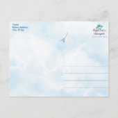 Paper Airplane Babydusche Vielen Dank Postkarte (Rückseite)