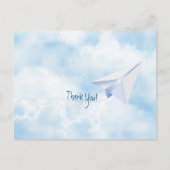 Paper Airplane Babydusche Vielen Dank Postkarte (Vorderseite)