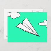 Paper Airplane in the Sky Postkarte (Vorne/Hinten)