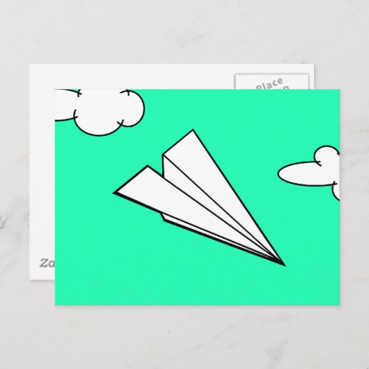 Paper Airplane in the Sky Postkarte (Vorne/Hinten)