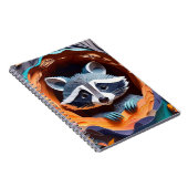 Paper Art Baby Raccoon in Tree 3D Notizblock (Rechte Seite)