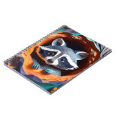 Paper Art Baby Raccoon in Tree 3D Notizblock (Linke Seite)