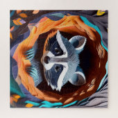 Paper Art Baby Raccoon in Tree 3D Puzzle (Horizontal)