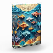 Paper Art Origami Sea Life Scene 3D Fotoblock (Links)