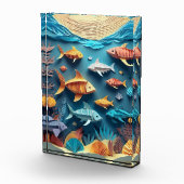 Paper Art Origami Sea Life Scene 3D Fotoblock (Rechts)