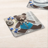Paper Bear Coaster Rechteckiger Pappuntersetzer (angewinkelt)