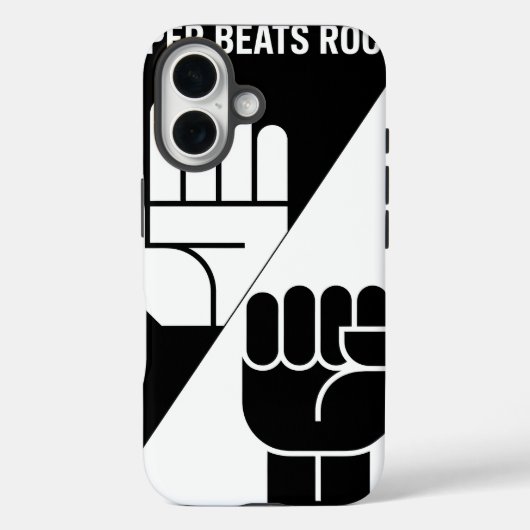 Paper Beats Rock – Minimalist Black & White art Case-Mate iPhone Hülle (Rückseite)