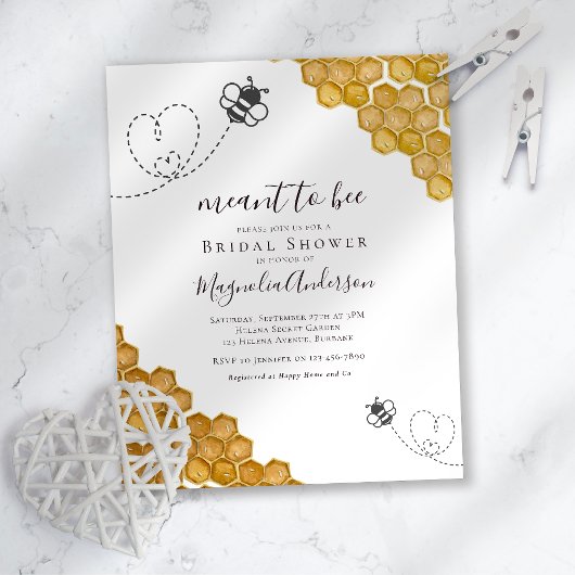 PAPER Bee Bridal Dusche Einladung Flyer