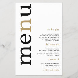 PAPER Black Gold Typografy White Wedding Menu Flyer
