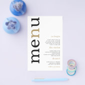 PAPER Black Gold Typografy White Wedding Menu Flyer (Einzeln)