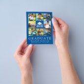 PAPER Blue Graduate Cap Tassel Foto Ankündigung Flyer (Gruppe)