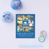 PAPER Blue Graduate Cap Tassel Foto Ankündigung Flyer (Einzeln)