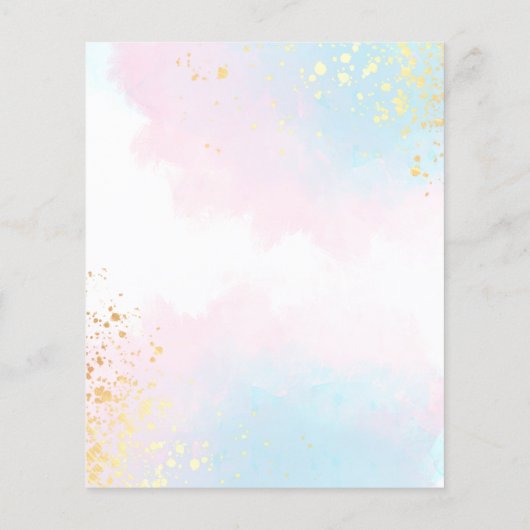 PAPER Blue Pink Watercolor Script-Verlobung Flyer (Hinten)