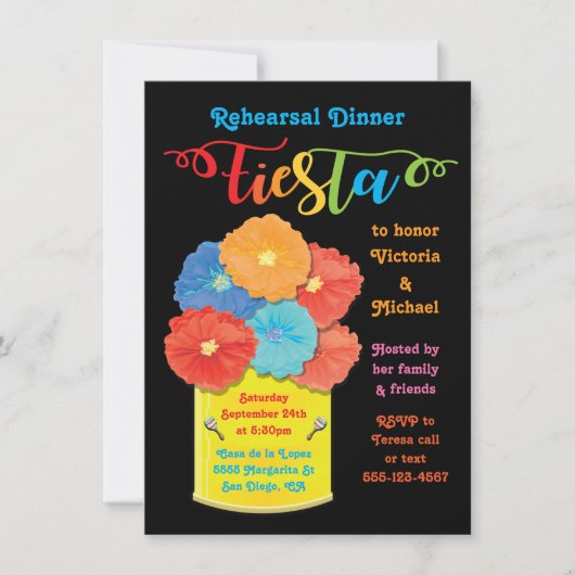 Paper Blume Can Fiesta Probe Dinner Einladung (Vorderseite)