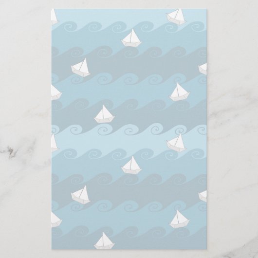 Paper Boats Pattern Briefpapier (Vorderseite)
