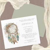 PAPER Boho Dreamcatcher Sage Bohemisch Babydusche Flyer