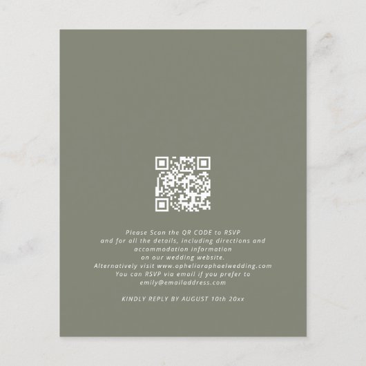 PAPER Boho Fall Florals Sage Bohemische Hochzeit Flyer (Hinten)