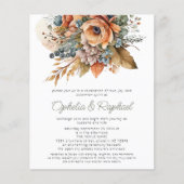 PAPER Boho Fall Florals Sage Bohemische Hochzeit Flyer (Vorne)