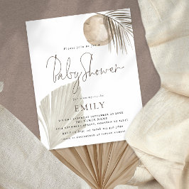 PAPER Boho Pampas Grass Girl or Boy Baby Shower Flyer