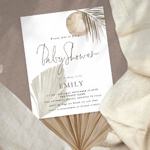 PAPER Boho Pampas Grass Girl or Boy Baby Shower Flyer