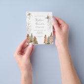 PAPER Boho Trees Stars QR Code Weihnachtsfeier Flyer (Gruppe)