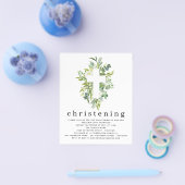 PAPER Botanische Blätter Cross Christening Einladu Flyer (Einzeln)
