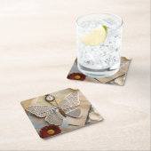 Paper Butterfly Coaster Rechteckiger Pappuntersetzer (Vor Ort)
