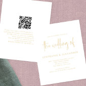 PAPER Champagne Gold Script QR Code Hochzeit Flyer