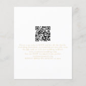 PAPER Champagne Gold Script QR Code Hochzeit Flyer (Hinten)