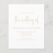 PAPER Champagne Gold Script QR Code Hochzeit Flyer (Vorne)