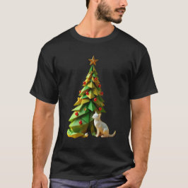 Paper Christmas Cat T-Shirt