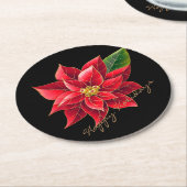 Paper Christmas Untersetzer Happy Holidays Poinset (Angewinkelt)