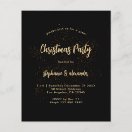 PAPER Classy Gold Black Christmas Party Einladung Flyer