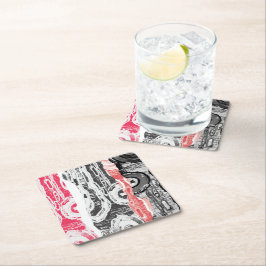 Paper Coaster – Abstrakte Landschaft Rechteckiger Pappuntersetzer